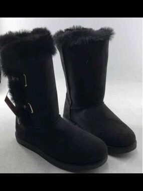 Juicy Couture Black Faux Fur Tall Winter Boots